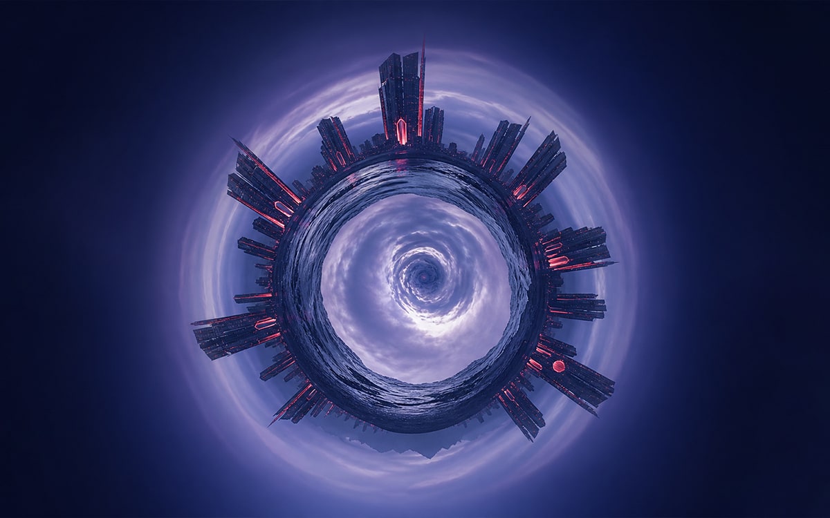 Orbit Studio — landscape bent into a tiny planet